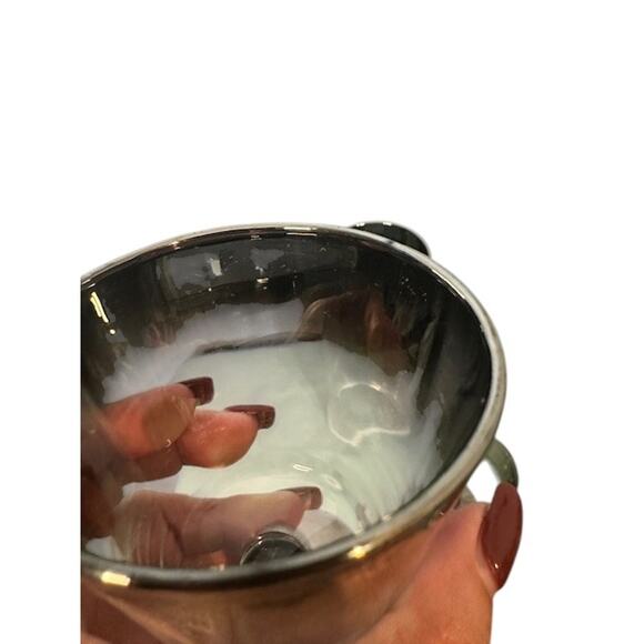 Martini Glassware Set Clear Black Stir Rod Pitcher 2 Glasses VTG Collectible - Picture 6 of 11